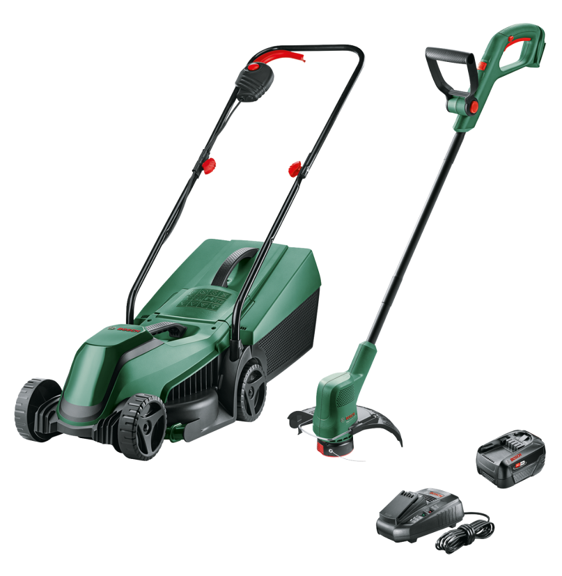 Bosch Groen EasyMower 18V-32-200 + EasyGrassCut 18V-26 BT | 18V | 1 x 4,0 Ah accu + AL1830 lader 06008B9D02