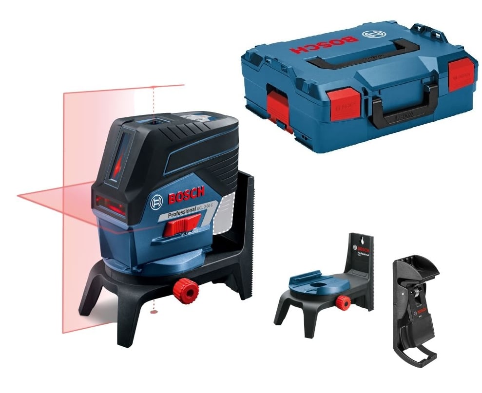 Bosch Blauw GCL 2-50 C Professional Lijnlaser + Muurhouder BM 3 Click & Go | Zonder accu's en lader in L-boxx - 0601066G08