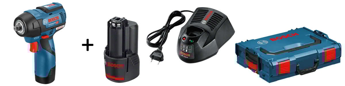 Bosch Blauw GDS 12V-115 Accudraaislagmoeraanzetter 12V 3.0Ah Li-Ion in L-Boxx 06019E0103 - 06019E0103