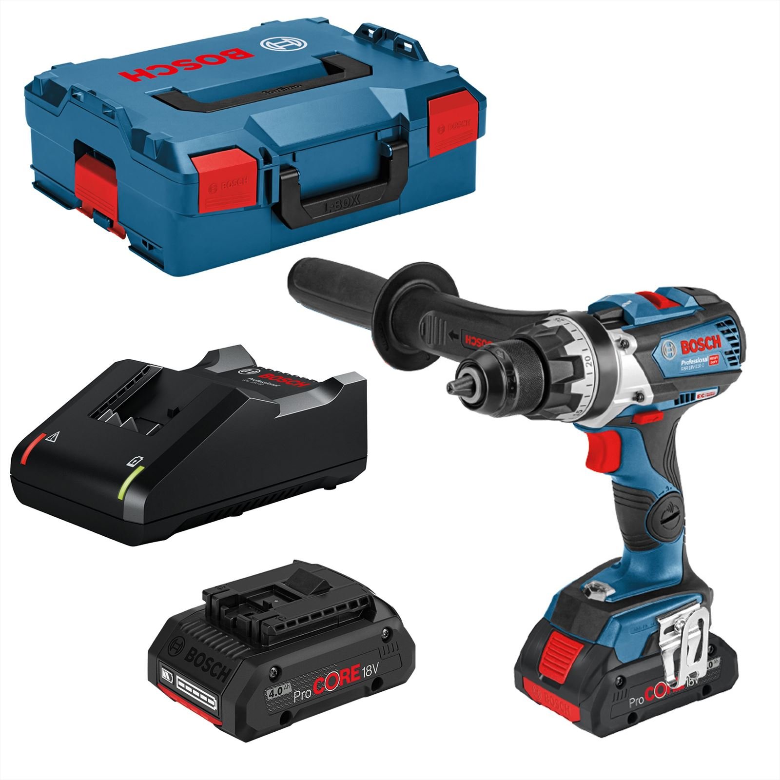 Bosch Blauw GSR 18V-110 C - 18V Li-Ion accu boor-/schroefmachine set (2x4.0Ah accu) in L-Boxx - 06019G010A