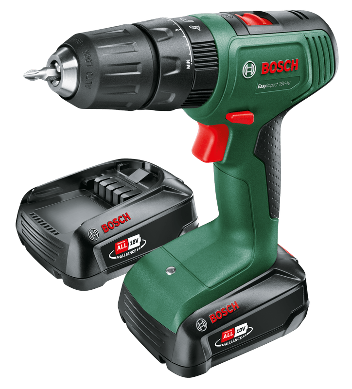 Bosch Groen EasyImpact 18V-40 | Accuklopboorschroevendraaier | met twee standen | 2 x 1.5 Ah accu + snellader 06039D8102