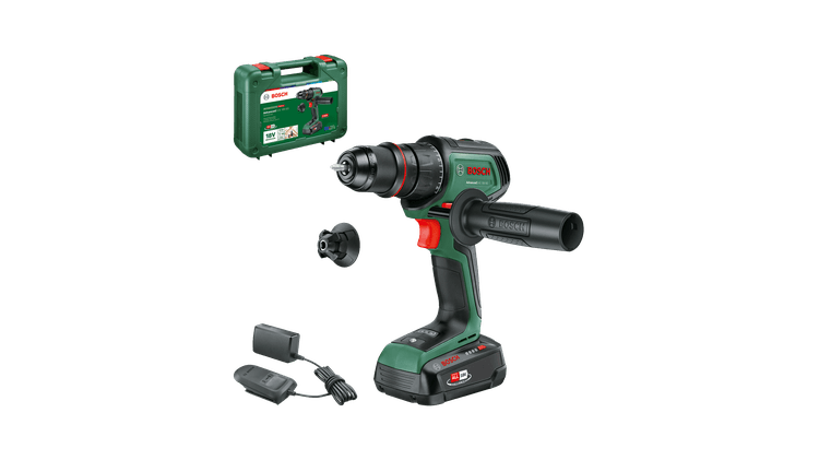 Bosch Groen AdvancedDrill 18V-80 QuickSnap Accuschroefboormachine | 1-uurslader (AL 18V-20) en 1x 18 V Li-Ion accu (2 5 Ah)) 06039E2001