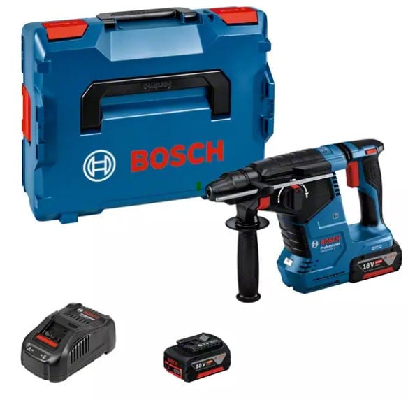 Bosch Blauw GBH 18V-24C Professional Accu Boorhamer | SDS-plus | 2 x 5,0 Ah accu + snellader | In L-