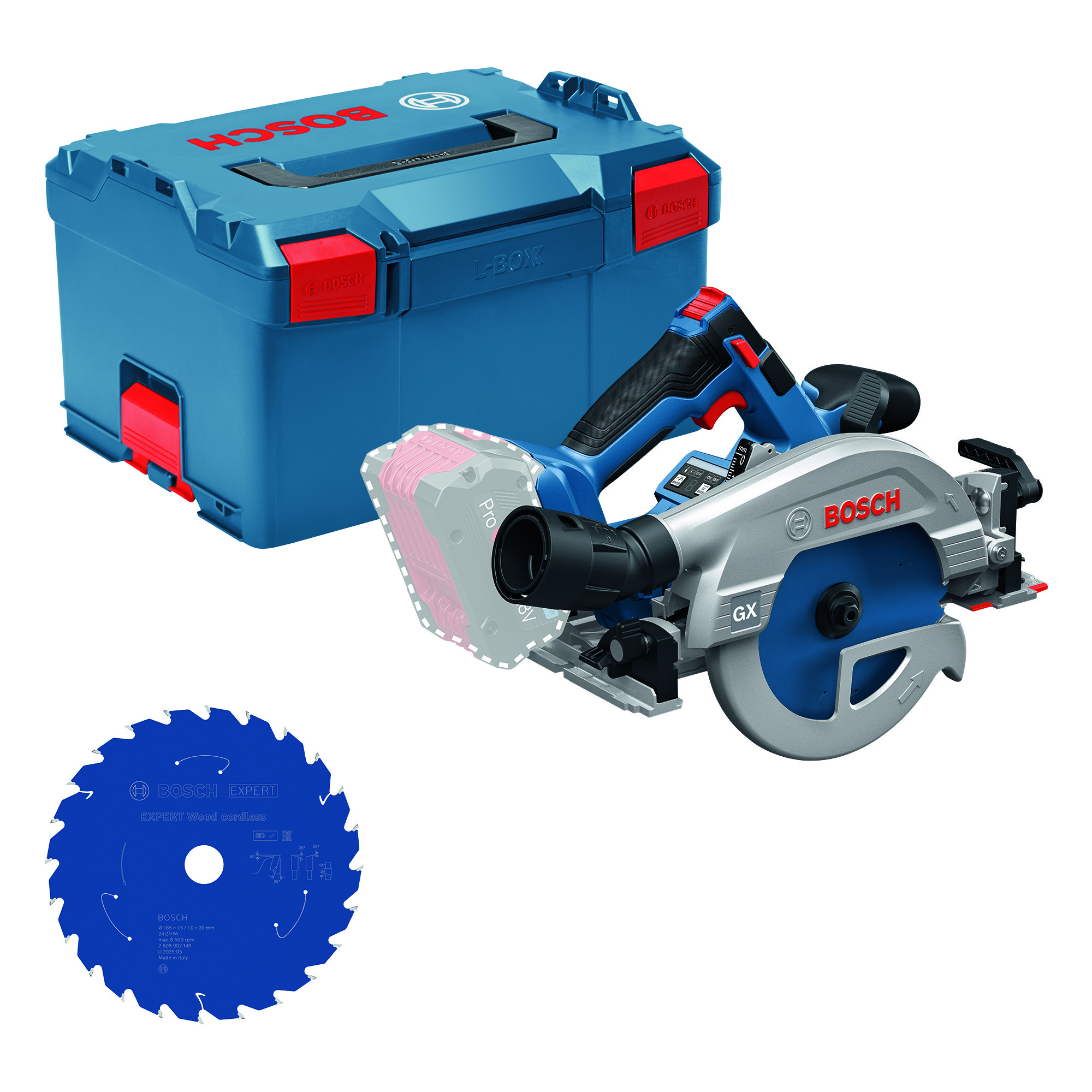 Bosch Blauw GKS 18V-57-2 GX Accu cirkelzaag (Expert for Wood zaagblad) zonder accu's en lader - 0615A500DZ