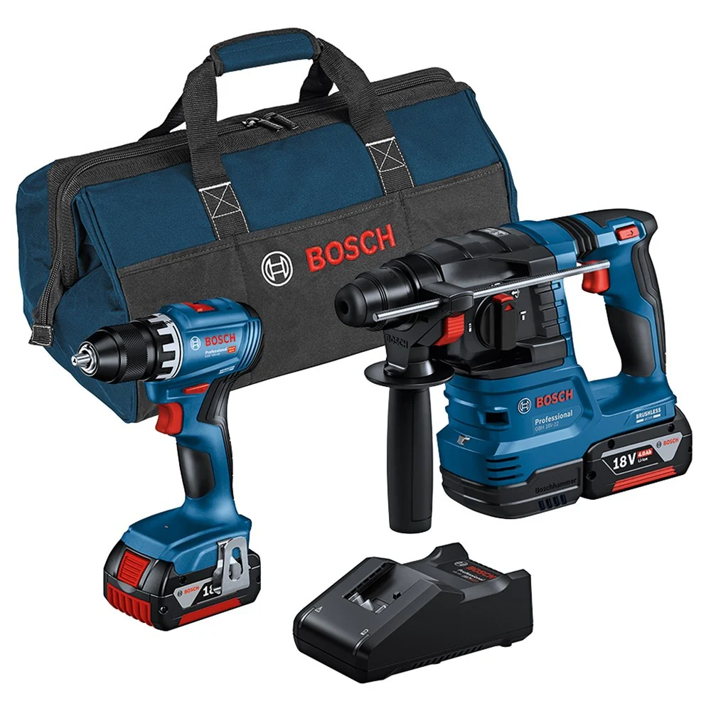 Bosch Blauw | Combopack | GSR 18V-45 + GBH 18V-22 | 18V | 2 x 4.0Ah + lader | In tas - 0615A50038