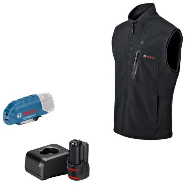 Bosch Blauw GHV 12 + 18V XA | Verwarmde bodywarmer | Maat M | Incl. accu & lader - 06188000G5