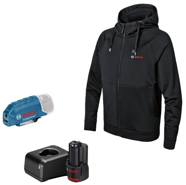 Bosch Blauw GHH 12+18V XA | Verwarmde hoody | Maat 3XL | Incl. accu & lader 06188000GG