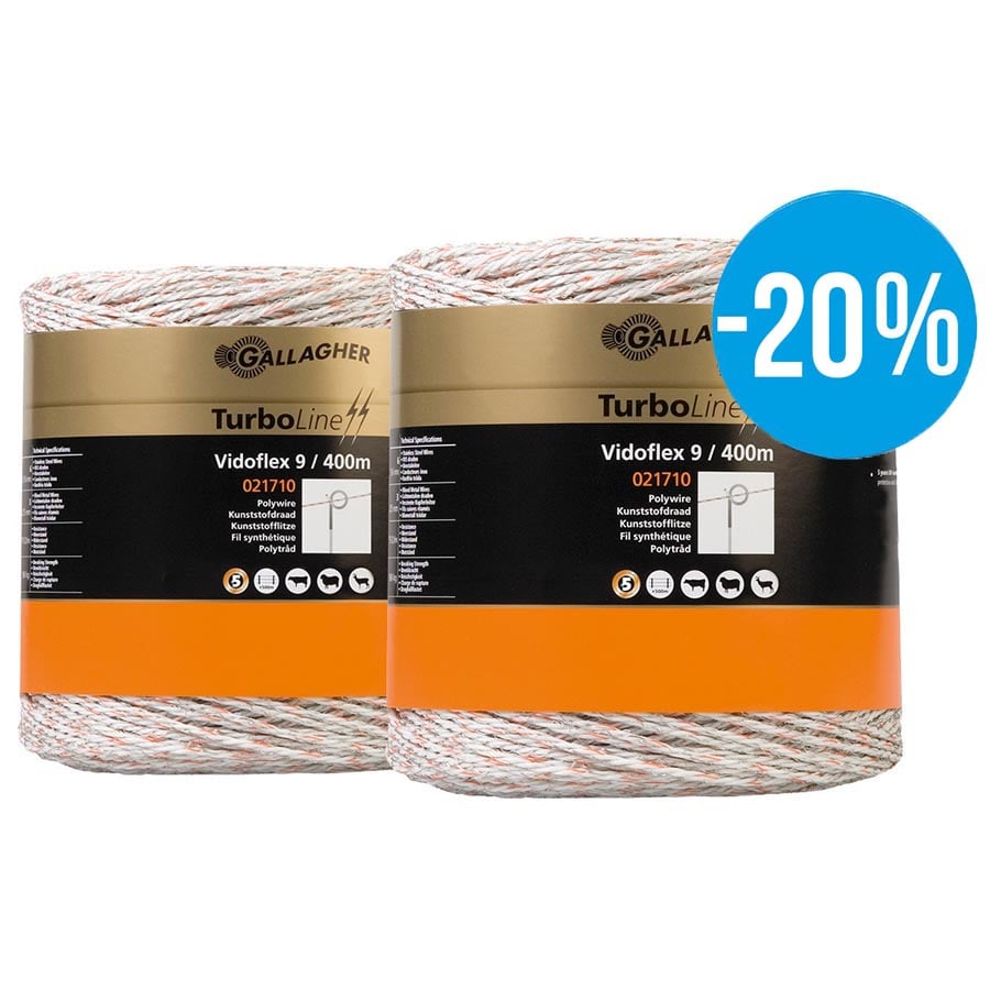 Gallagher Duopack Vidoflex 9 TurboLine Plus wit 2x400m - 069323 069323