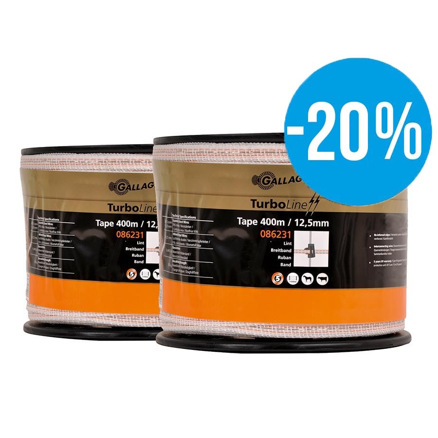 Gallagher Duopack TurboLine lint 12,5mm wit 2x400m - 079438 079438