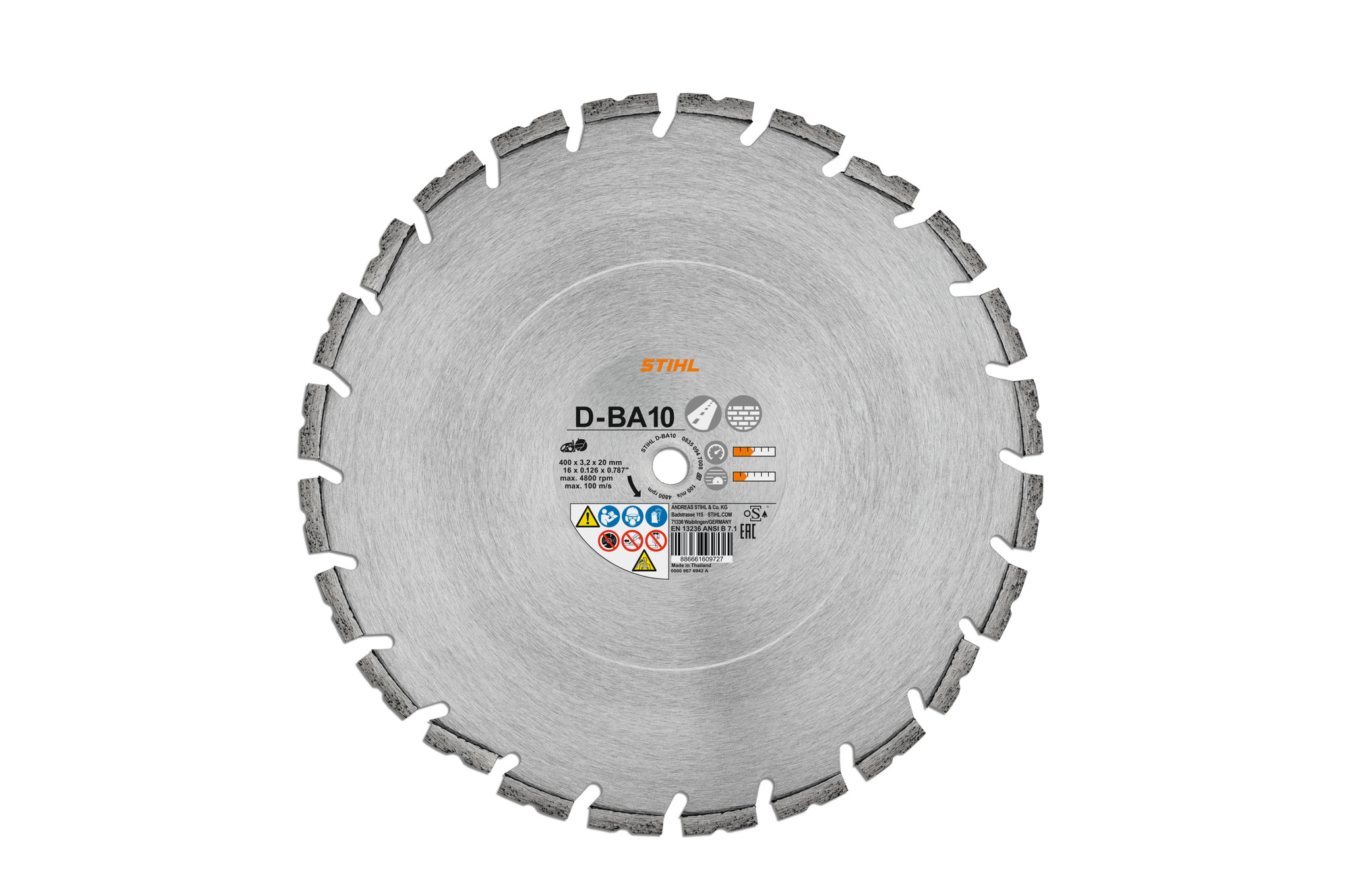 Stihl Accessoires Doorslijpschijven D-BA10 Ø 350mm/14" - 08350947007