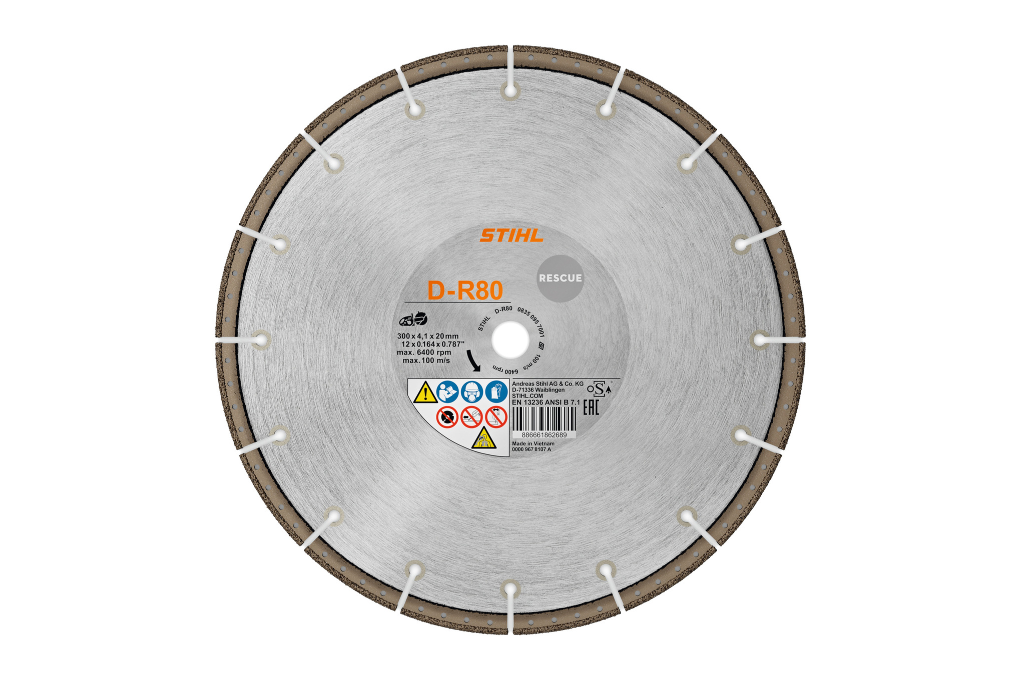 Stihl Accessoires Doorslijpschijven D-R80 Ø 230mm/9" - 08350957000