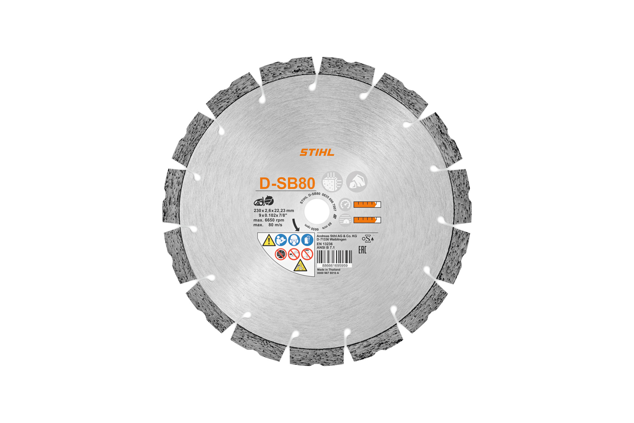 Stihl Accessoires Doorslijpschijven D-SB80 Ø 230mm/9" - 08350967007