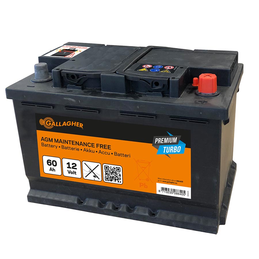 Gallagher Accu 12V/60Ah Premium Turbo AGM - 242x175x190 - 086405 086405