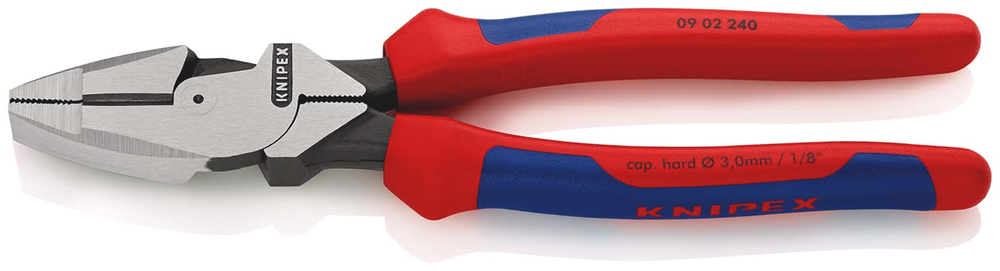 Knipex Kracht-kombitang "Lineman's Pliers" Amerikaans model | Meer-componentengrepen | Zwart geatramenteerd | Lengte 240 mm - 09 02 240