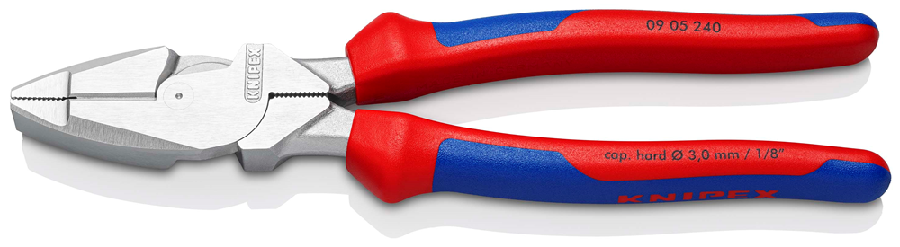 Knipex Kracht-kombitang "Lineman's Pliers" Amerikaans model | Meer-componentengrepen | Verchroomd | Lengte 240 mm - 09 05 240