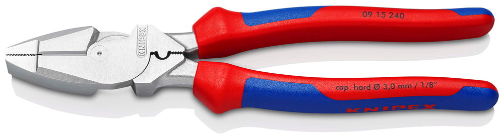 Knipex Kracht-kombitang "Lineman's Pliers" Amerikaans model | Meer-componentengrepen | Verchroomd | Lengte 240 mm - 09 15 240