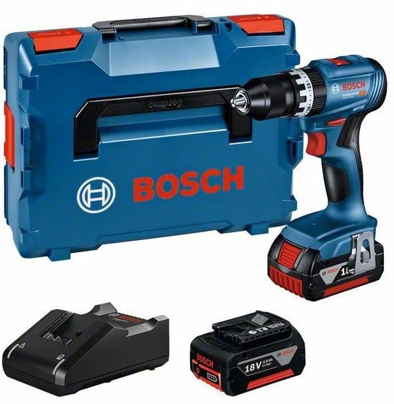 Bosch Blauw GSB 18V-45 Accu Schroef- en klopboormachine | 2 x 3,0 Ah accu + snellader | In L-Boxx 06019K3305