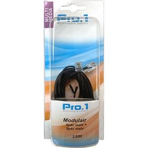 Enzo Pro-1 Modulair 6p4c naar 6p4c zwart 3.0 meter 9297015