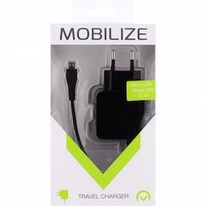 Mobilize USB thuislader 3100mA zwart +micro USB kabel