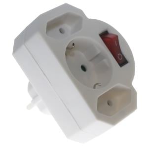 Enzo Stekeradapter 2xeuro/1x RA plus schakelaar 6140895