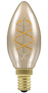 Nordlux LED kaars E14 3-15W 2000K filament gold spiraal dimbaar - 2760000