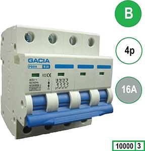 Enzo Gacia Installatieautomaat 16A. B kar 4p GACIA - 4517820