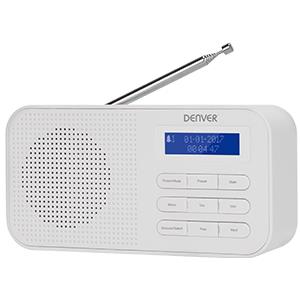 Enzo Denver Radio DAB+ 230v of batterij + dual wekfunctie wit 8140320