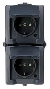 Kopp SWD opbouw stopcontact RA dubbel verticaal antraciet - 4628230