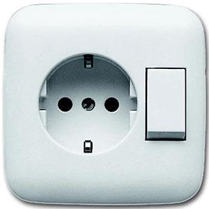 Busch Jaeger WIT inbouw combinatie 1polig/wissel RA - 4691865