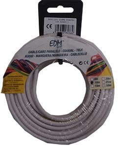 Kabel ovaal plat 2x1qmm wit 10m - 1242081