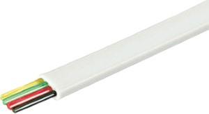 Gembird Telefoonsnoer 4 ader plat wit