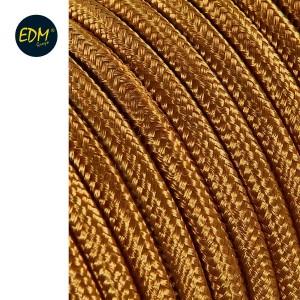 EDM Omsponnen snoer 2x0,75qmm goud 5m