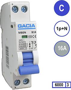 Enzo Gacia Installatieautomaat 16A. C kar 2p GACIA - 4517811