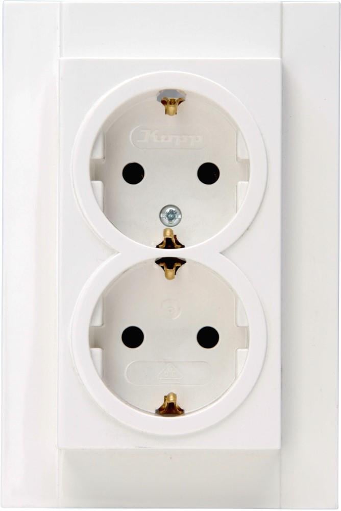 Kopp HK07 WIT inbouw stopcontact RA dubbel