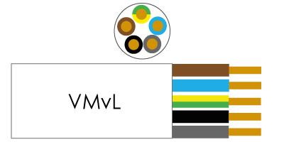 Enzo Kabel VMVL rond 5x0 75qmm zwart 1227582
