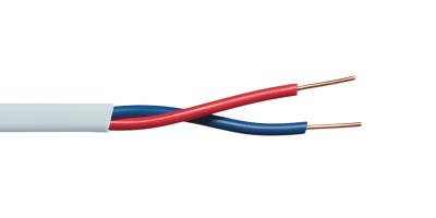 Enzo Thermostaat kabel 2x0.6 qmm wit rond massief - 1381638