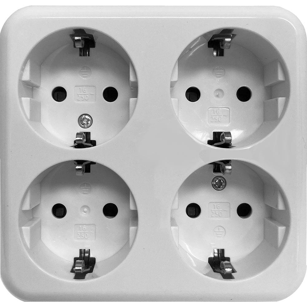 Enzo Benson opbouw stopcontact RA 4 voudig wit 4650084