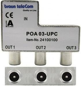 Enzo Braun Coax opdruk verdeler 3-voudig IEC TV splitter 2080035