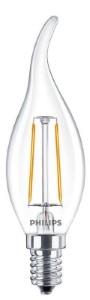 Philips LED tipkaars E14 2-25W 2700K filament helder LED3723