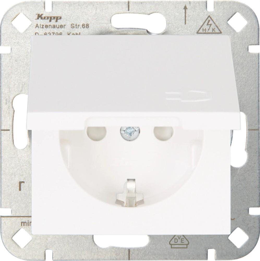 Enzo Kopp HK07 PURE mat wit inbouw stopcontact RA met deksel + kinderbeveiliging 4624150