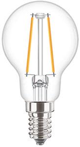Philips LED kogel E14 2-25W 2700K filament helder LED3727