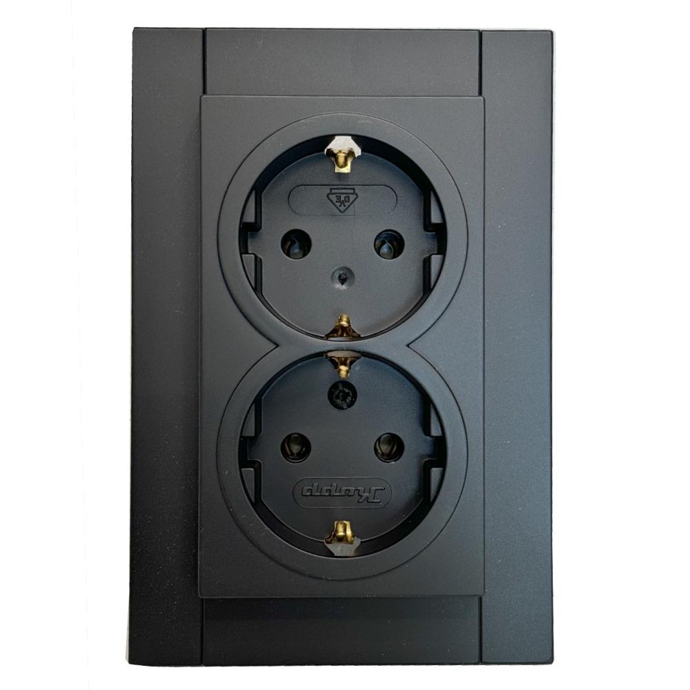 Enzo Kopp HK07 PURE mat zwart inbouw stopcontact RA dubbel 4624620
