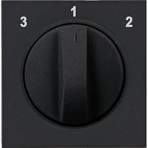 Kopp HK07 PURE mat zwart afdekplaat+knop 3-standen schakelaar - 4624580