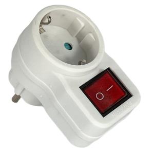 Enzo Randaarde stekkeradapter wit schakelaar 6140890