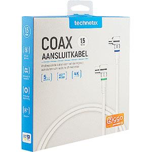 Enzo Technetics Coax aansluitkabel 1,5m compleet haakse plug - 2075010