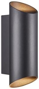 Enzo Nordlux Wandlamp Nico rond 2x GU10 zwart IP54 4800920
