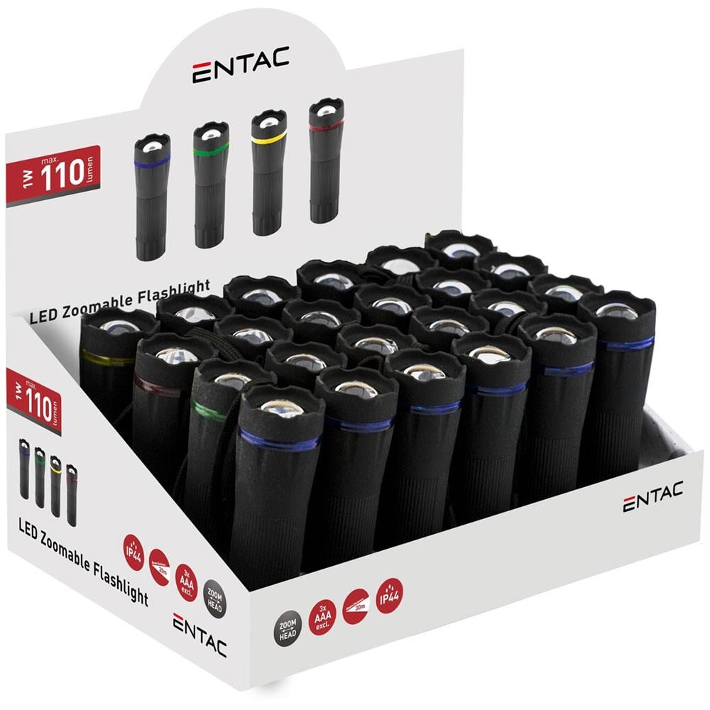 Enzo Entac LED zaklamp zoom 1W display 24 stuks 3xAAA - 5700150