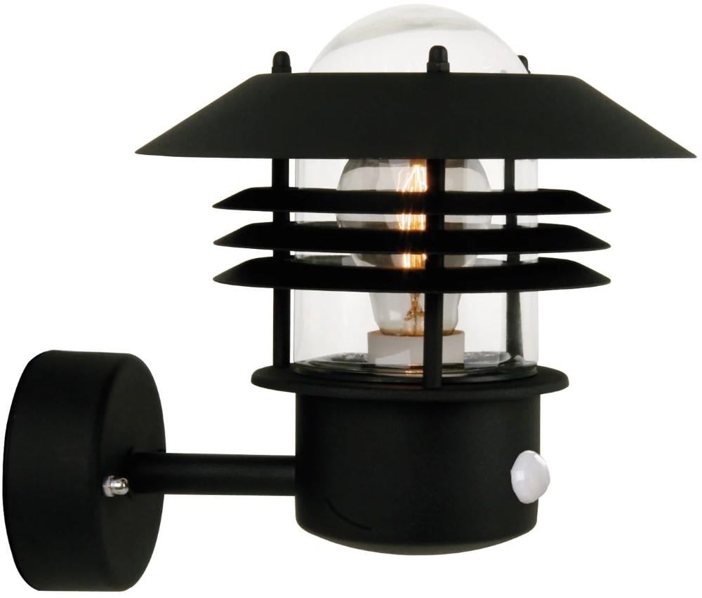 Enzo Nordlux Wandlamp Vejers met sensor E27 zwart IP44 4800925