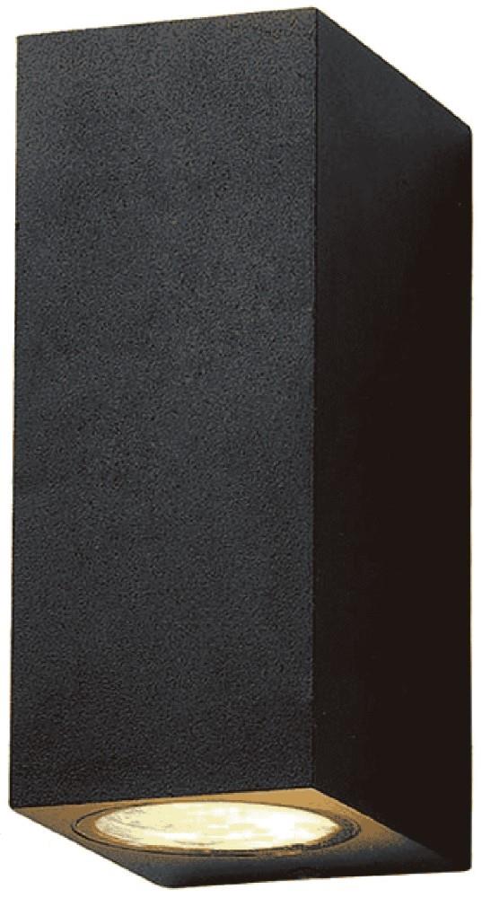 Enzo Wandlamp 2xGU10 IP45 vierkant zwart 5086016
