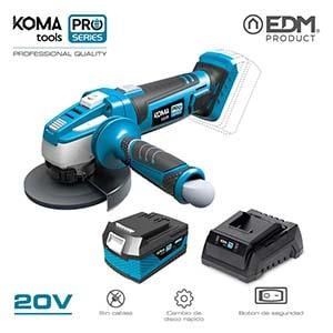 Enzo Koma tools accu haakse slijpmachine | 4.0Ah | 20V | 115mm | Incl. 1x accu en koffer - 6490160